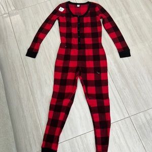 Plaid onesie pajamas